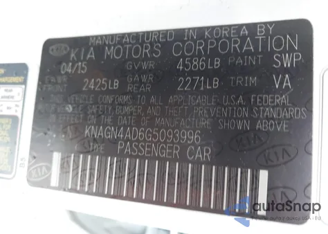 2016 Kia Optima Hybrid Ex z USA, uszkodzony, nr VIN KNAGN4AD6G5093996